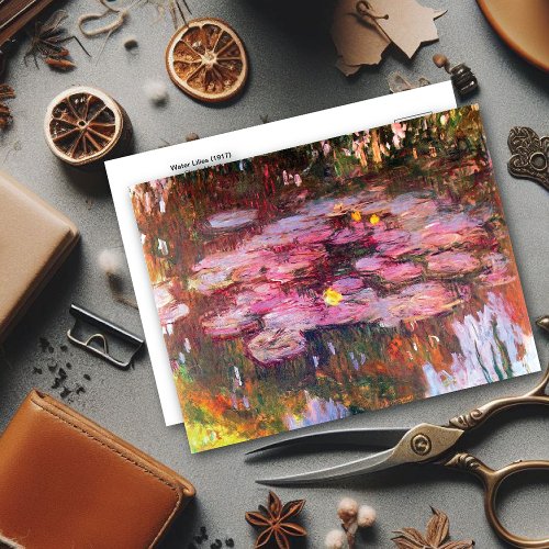 Water Lilies Yellow Flowers Claude Monet Postcard