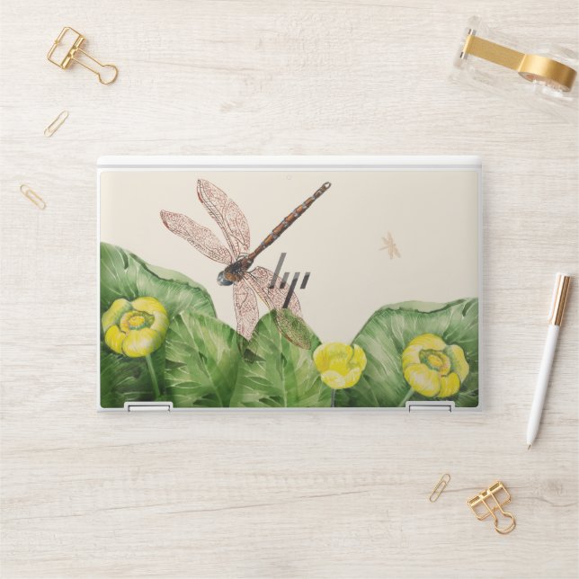 Water Lilies yellow watercolor HP Laptop Skin (Desk)