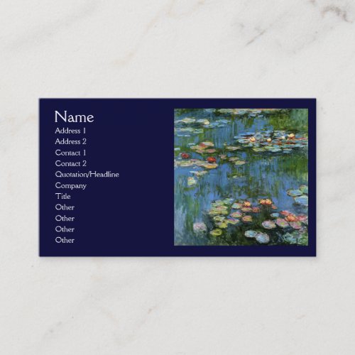 Water Lillies by Monet Business Cards