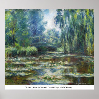 Water Lillies in Monets Garden by Claude Monet Poster