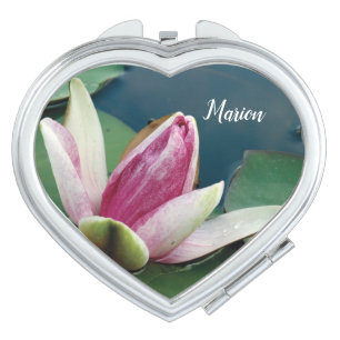 Water Lilly Custom name Photo Compact Mirror