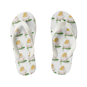 Water Lilly Cute Flower Child Floral Funny Girl Kid's Flip Flops