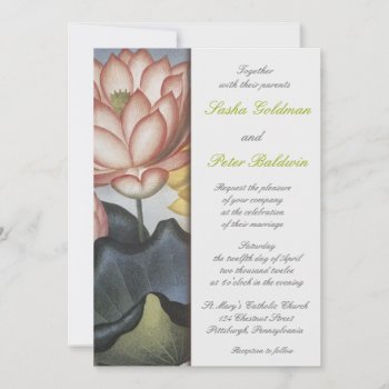 Water Lilly Floral Wedding Invitation by OddballAffairs at Zazzle