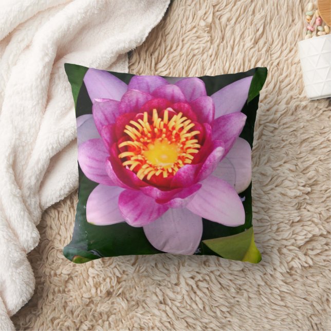 Water Lilly Flower Photography  Throw Pillow (Blanket)