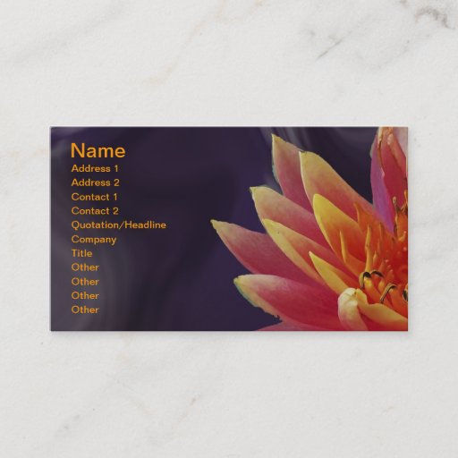 Customizable Water Lilly on Purple Background Business Card