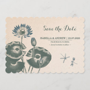 Water Lily and Dragonfly Save The Date