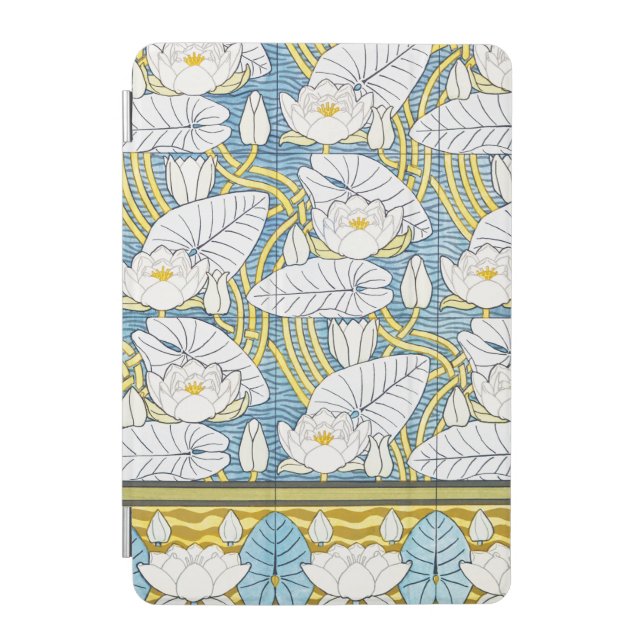 Water Lily Art Nouveau Floral iPad Mini Cover (Front)