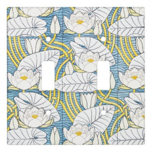 Water Lily Art Nouveau Floral Light Switch Cover
