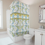 Water Lily Art Nouveau Floral Shower Curtain
