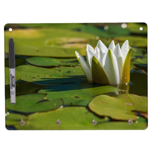Water Lily Blossom Dry Erase Board With Keychain Holder