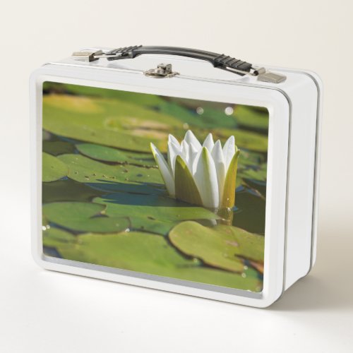 Water Lily Blossom Metal Lunch Box