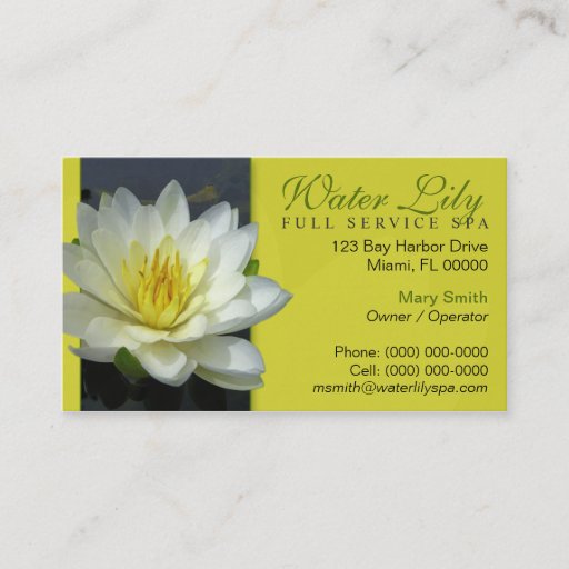 Customizable Water Lily Business Card