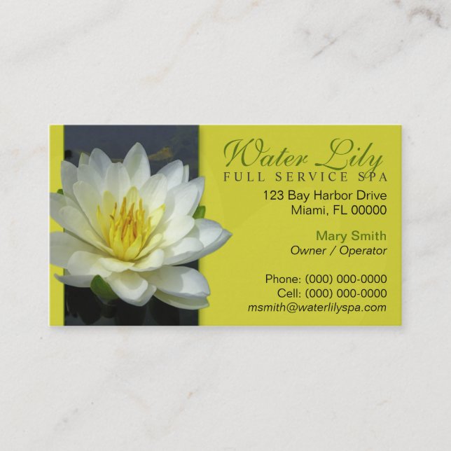 Water Lily Business Card (Front)