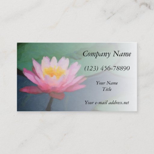 Customizable Water Lily Business Card