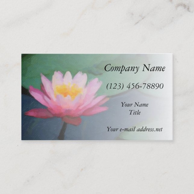 Water Lily Business Card (Front)