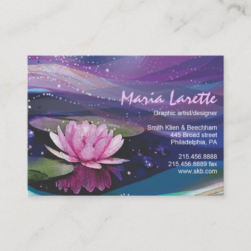 Customizable Water Lily Business Card Art designer