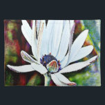 Water Lily Cloth Placemat<br><div class="desc">A pretty white water lily with dewy petals</div>