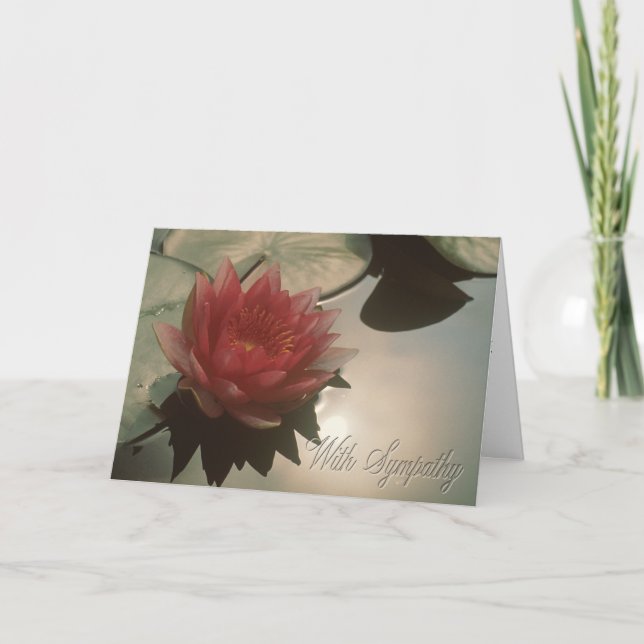 Water Lily Condolence Card (Front)