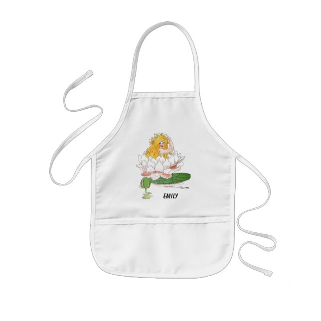 Water Lily Cute Flower Child Floral Fairy Girl Kids' Apron (Front)