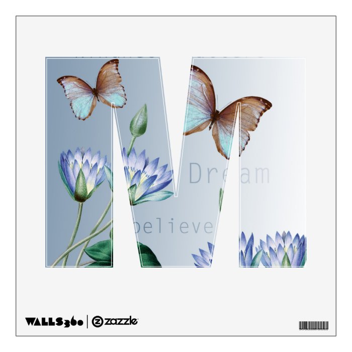 Water Lily Dream Letter M Room Graphics