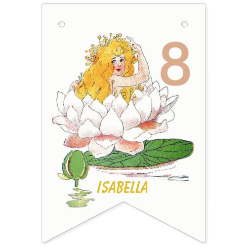 Water Lily Fairy Flower Child Floral Cute Girl Bunting Flags