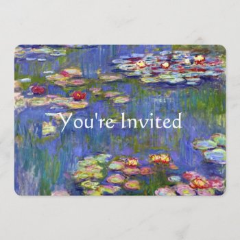 Water Lily Fine Art Wedding Invitation by monet_paintings at Zazzle