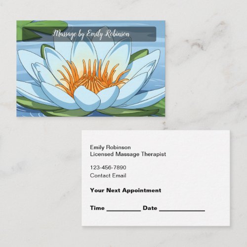 Water Lily Flower  Appointment Business Cards