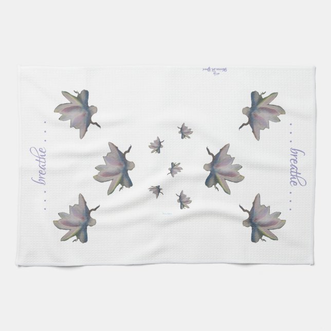 Water Lily Flower Maureen Girard Health Meditation Kitchen Towel (Horizontal)