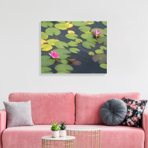 Water Lily Flower Painting Canvas Print