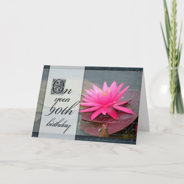 Water lily for 90th birthday card (Front)