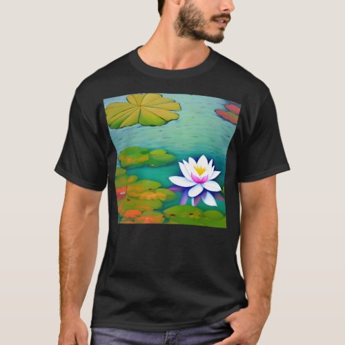 Water lily in a pond T_Shirt