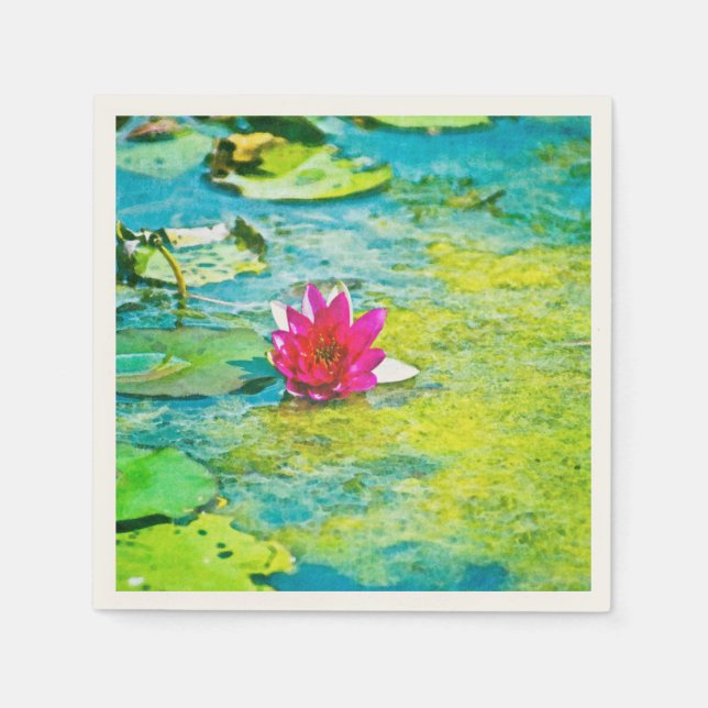 Water Lily Lilypad Napkins (Front)