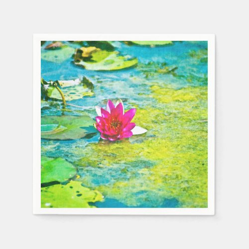 Water Lily Lilypad Paper Napkins