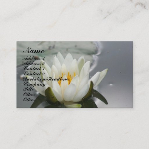 Customizable Water Lily Lotus Blossom Floral Business Card