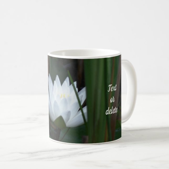 Water Lily Lotus Flower Aglow Personalized Coffee Mug (Front Right)