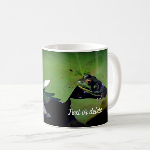 Water Lily Lotus Flower And Frog Personalized Coffee Mug