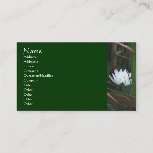 Customizable Water Lily Lotus Flower Business Card