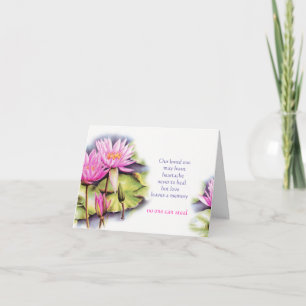 Water lily lotus flower condolences sympathy card