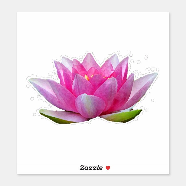Water Lily Lotus Flower Floral Contour Sticker