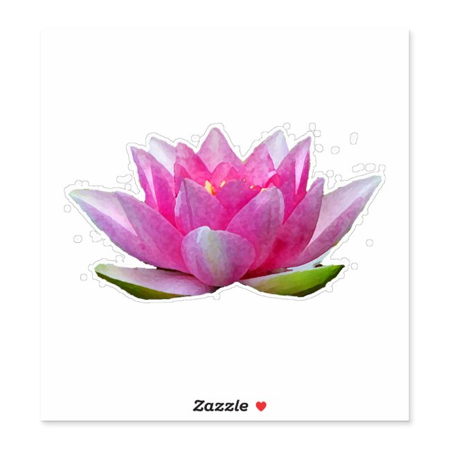 Water Lily Lotus Flower Floral Contour Sticker