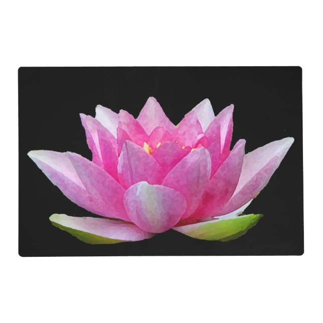 Water Lily Lotus Flower Laminated Placemat (Front)