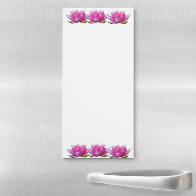 Water Lily Lotus Flower Magnetic Fridge Notepad