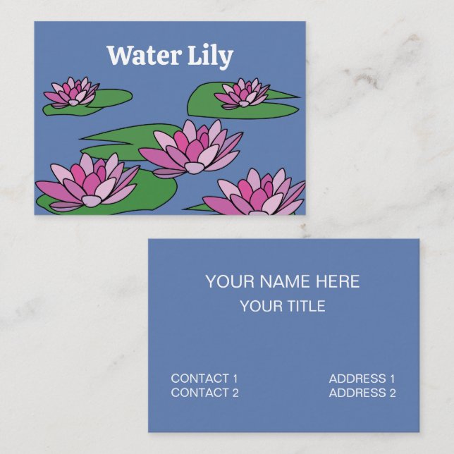 Water Lily Lotus Healing Spa Business Card (Front/Back)