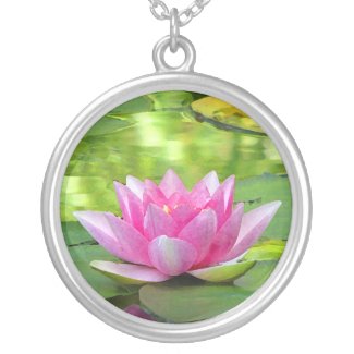 Water Lily Lotus Silver Plated Necklace