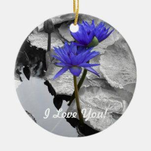 Water Lily Love "I Love You" Ornament
