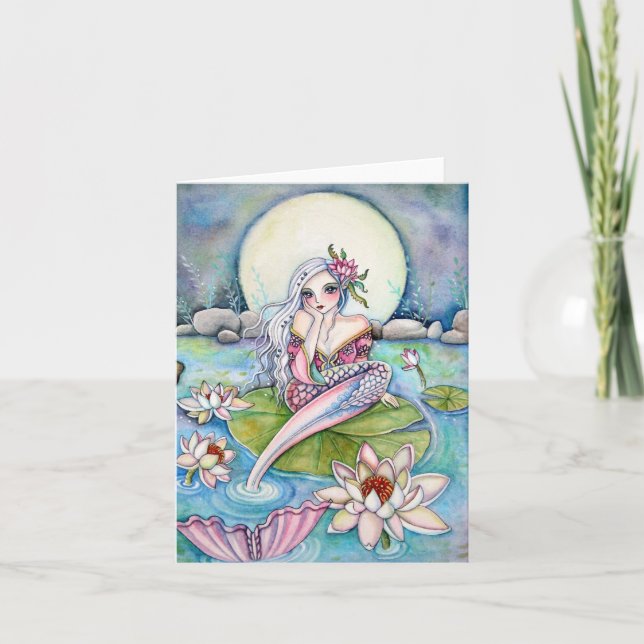Water Lily Mermaid - Note Card (Front)