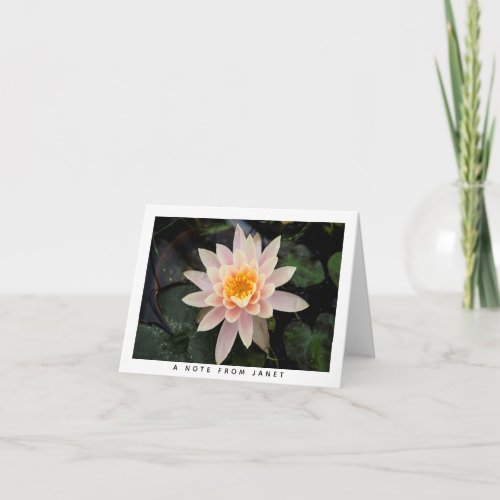 Water Lily Personalized Note Card