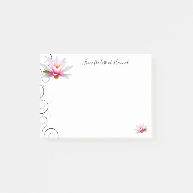 Water Lily Personalized Post-It Notes (Front)
