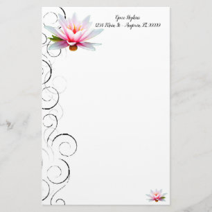 Water Lily Personalized Stationery