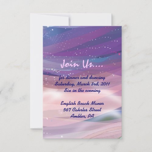 Water Lily Pond Bat Mitzvah Reception Party card Invitation